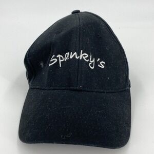 Spanky's Pizza Hat Black Spell Out Small‎ Medium Nu Fit Spankys
